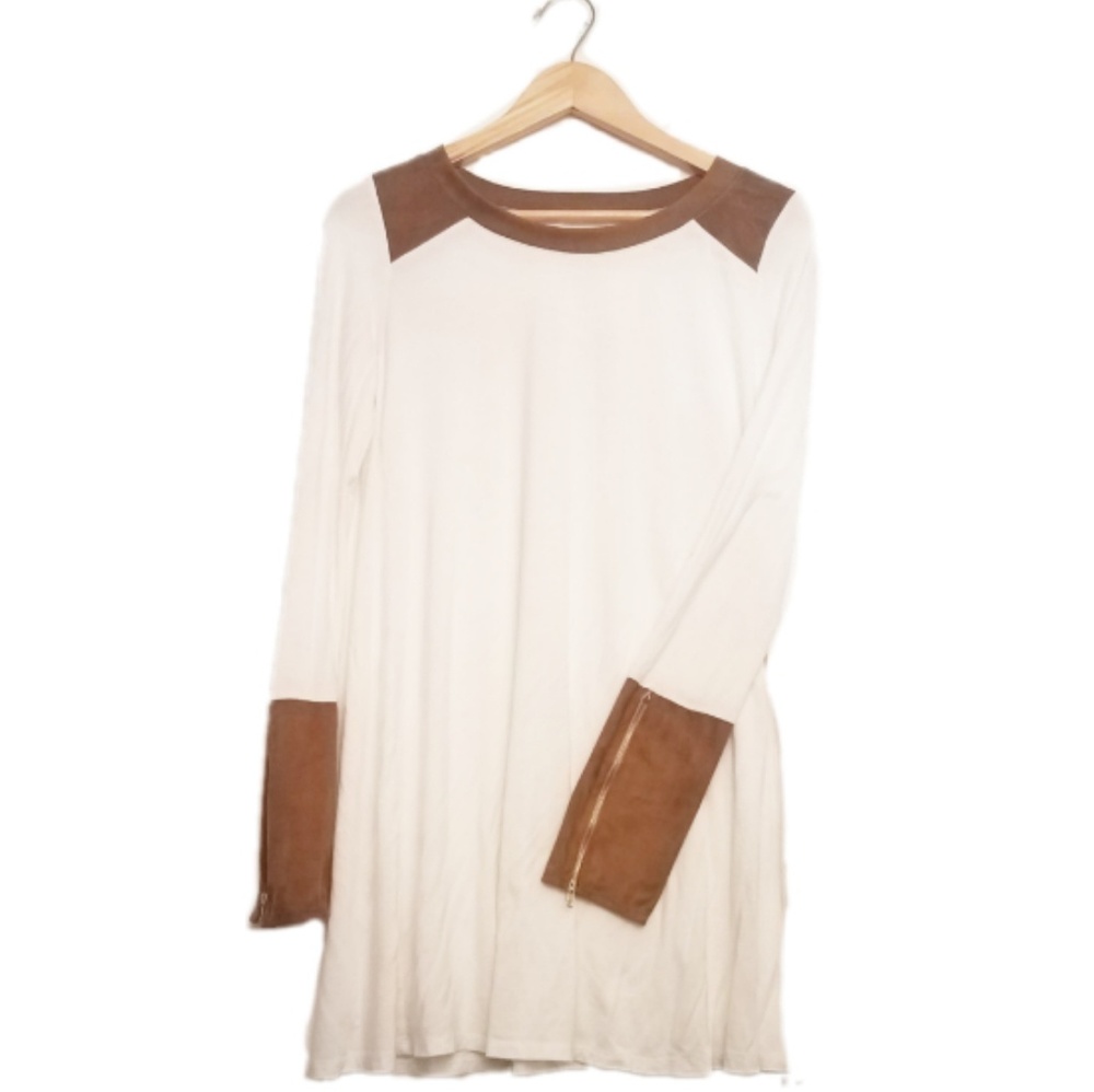 Tunic Dress w/ Suede shoulders and cuffs!